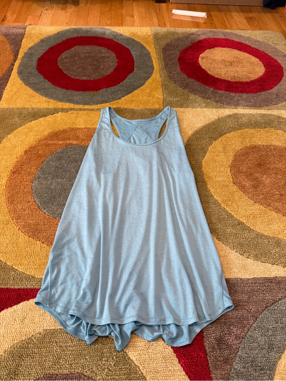Lululemon Essential Tank Pleated Blue Cast Quick Dry Lightweight Lycra Size 10